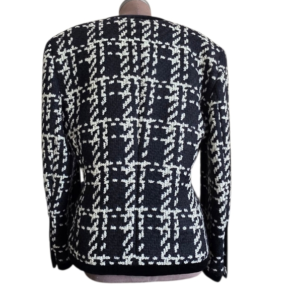 Vintage Escada by Margaretha Ley Houndstooth & Velvet Blazer,Jacket Sz 42/US 12 - Picture 2 of 16